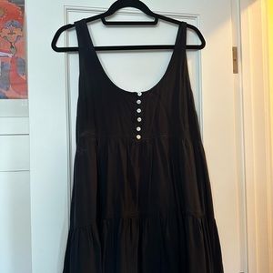 Black Button Up Mini Sun Dress